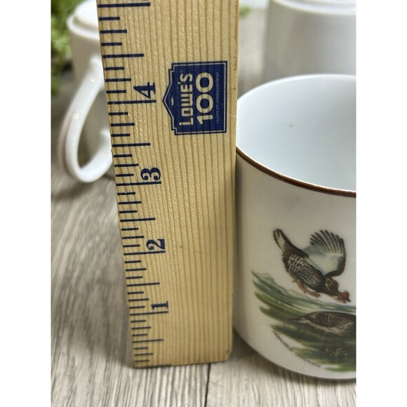 Set Of 4 Mugs Cups Ducks Waterfowl JKW Bavaria West Germany Cottage Cabin - Picture 11 of 12